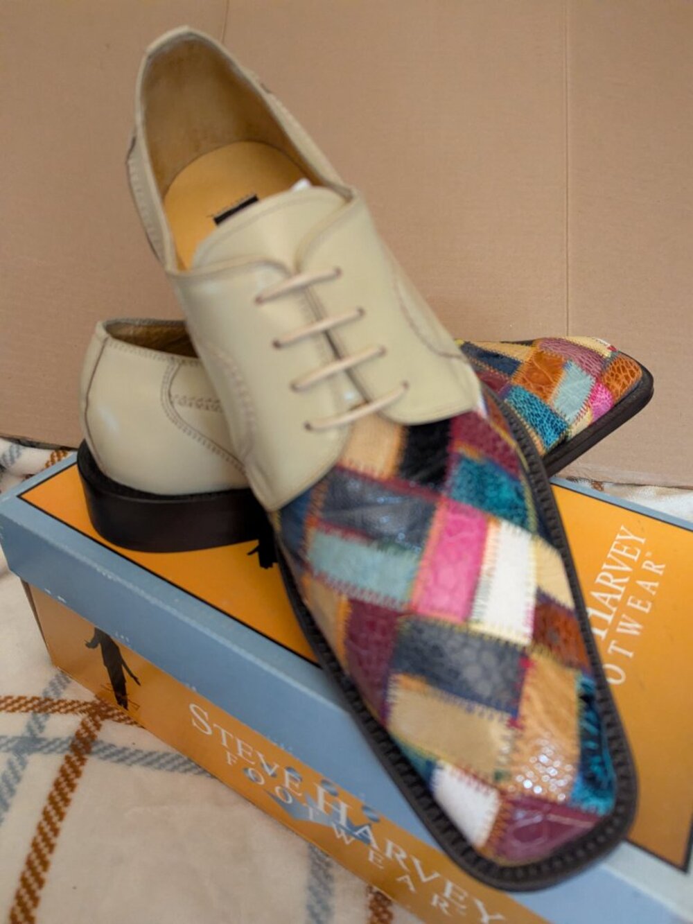 STEVE HARVEY "Patchwork Ostrich Dynasty" Men's Shoes Size 9